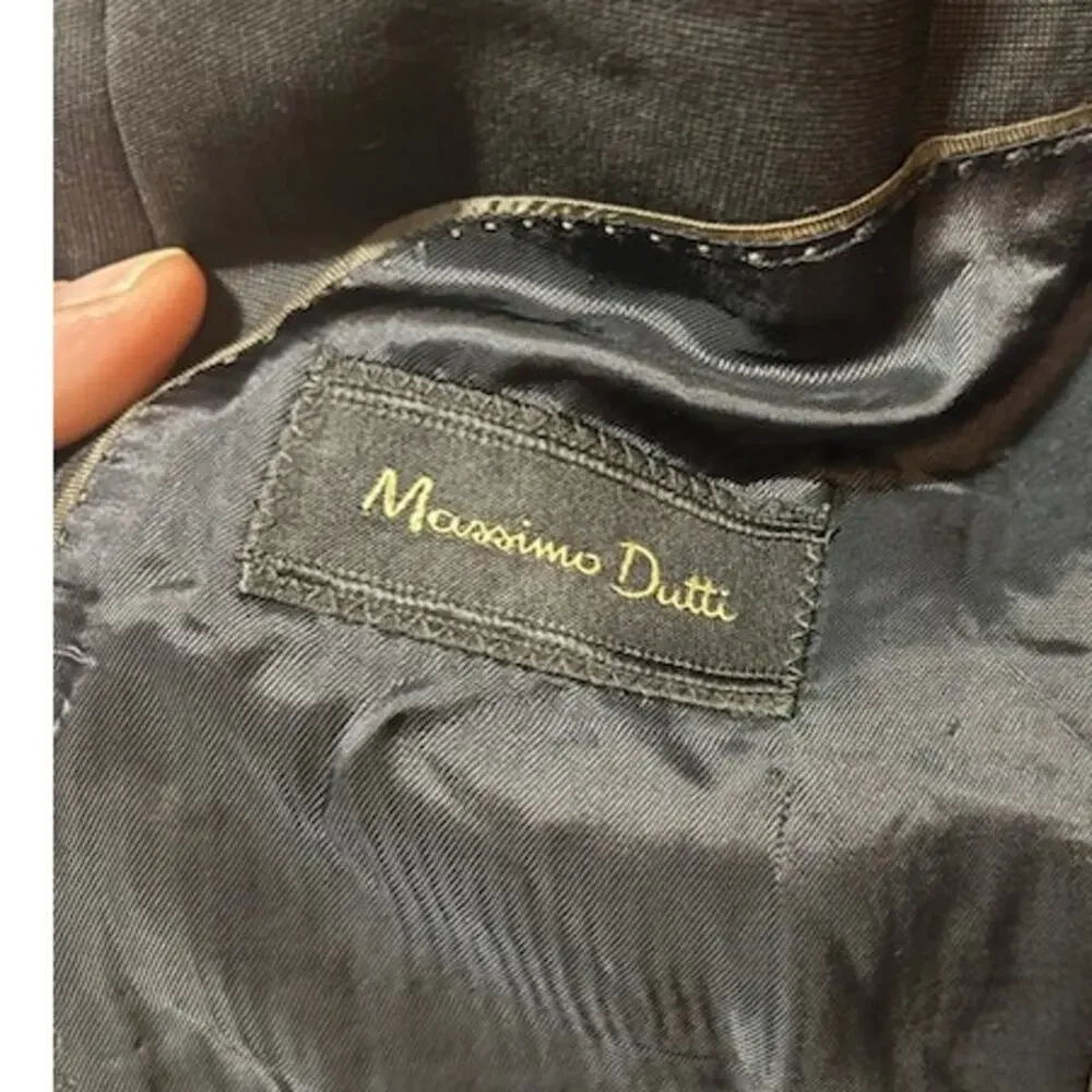 Massimo Dutti Extra Fine Wool Blazer Suit Jacket Sports Coat EU 52 / US 42 Gray